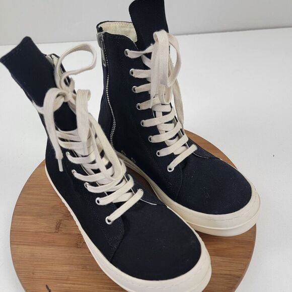 Rick Owens DRKSHDW High Top Sneakers Men's Shoe Sz EU 41 US 8 Italy Side Zip Up - Picture 4 of 16